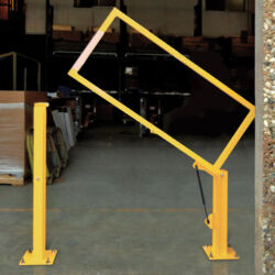 VG Series extra wide safety gate with vertical lift in carbon steel yellow powder coat