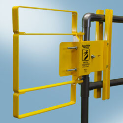 XL Series extended coverage self-closing gates with optional sign kit and safety labels