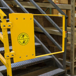 G Series Industrial Swing Gate Installed at the Bottom of the Stairs